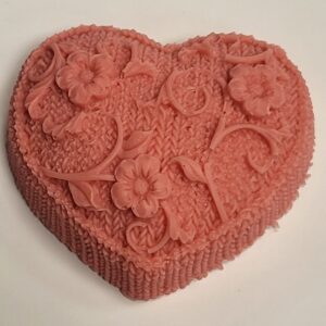 Srdce pletené — růžové